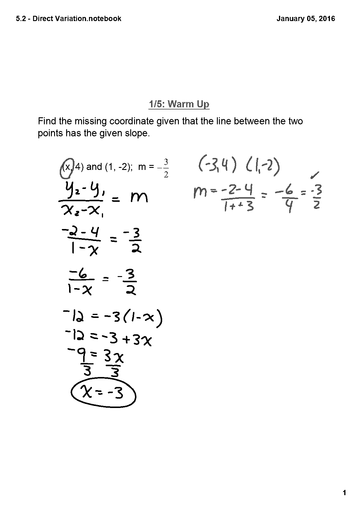 how do i write a direct variation equation