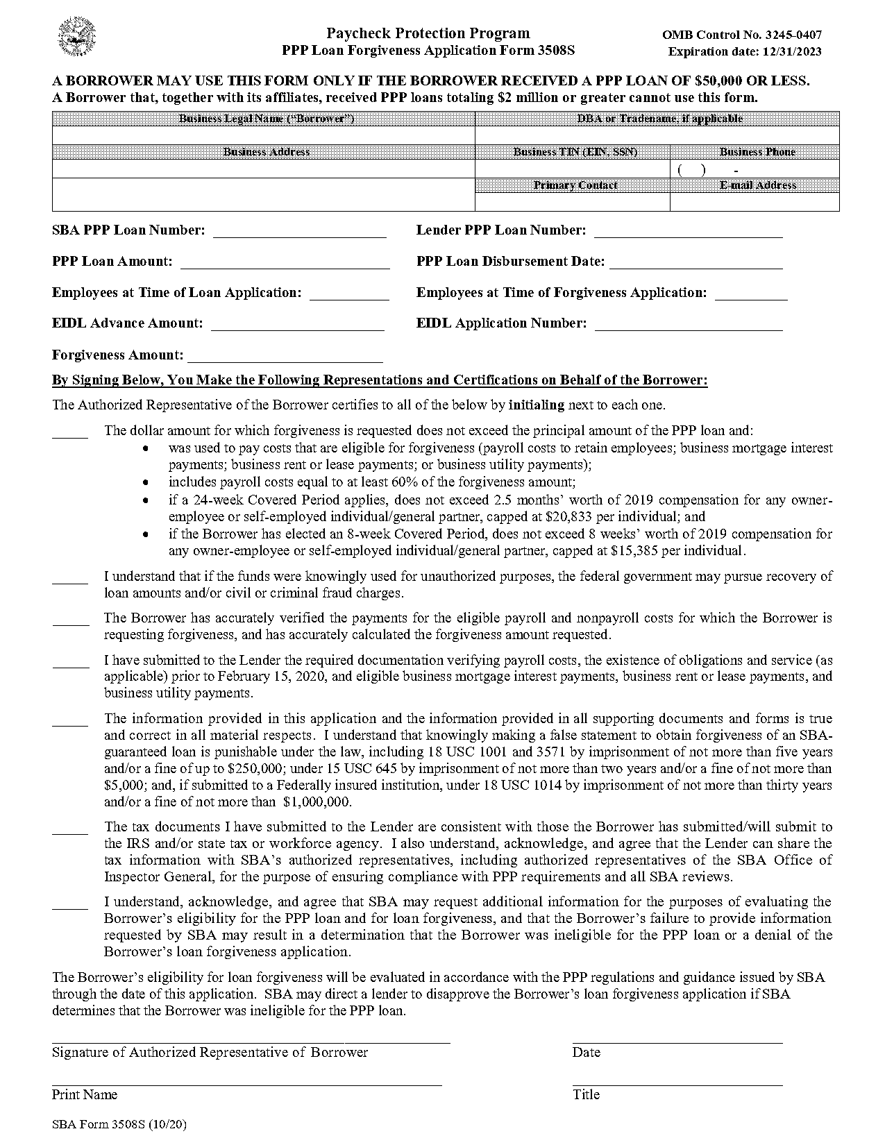 irs ppp loan forgiveness application