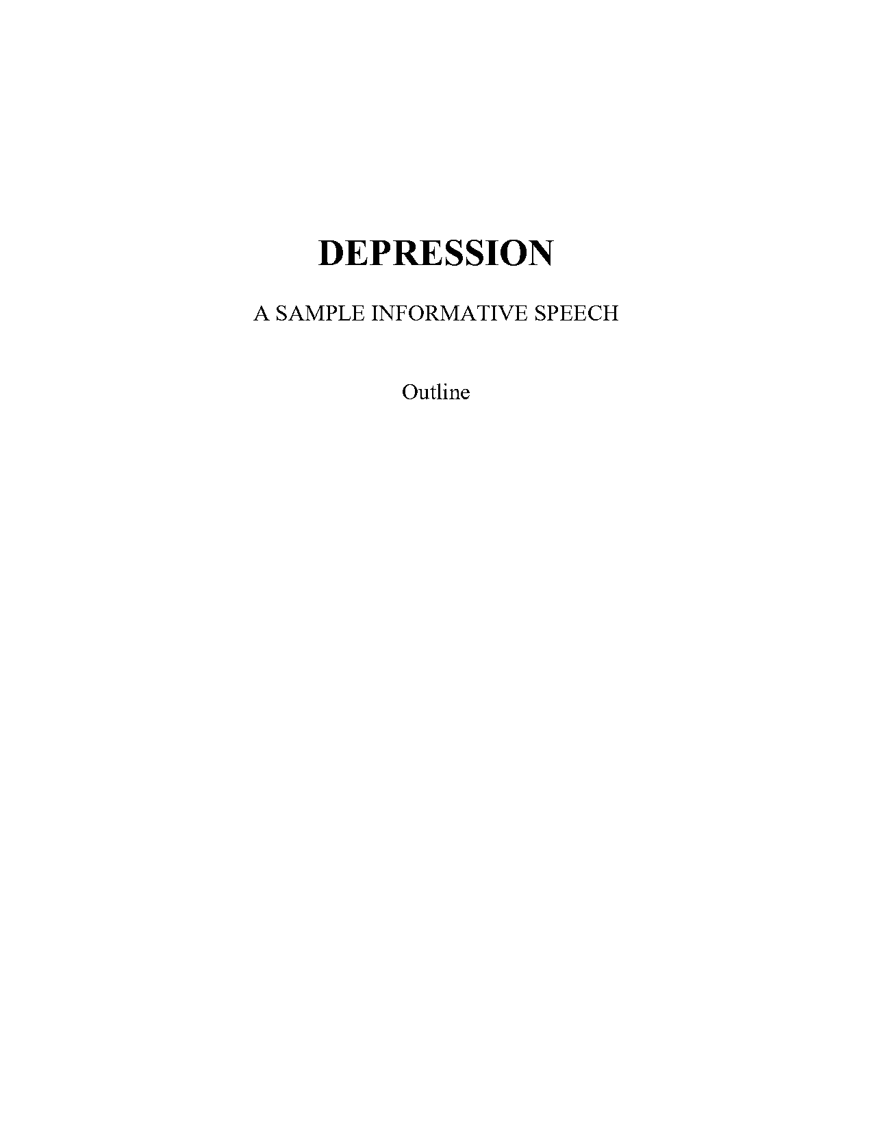 depression thesis statement examples