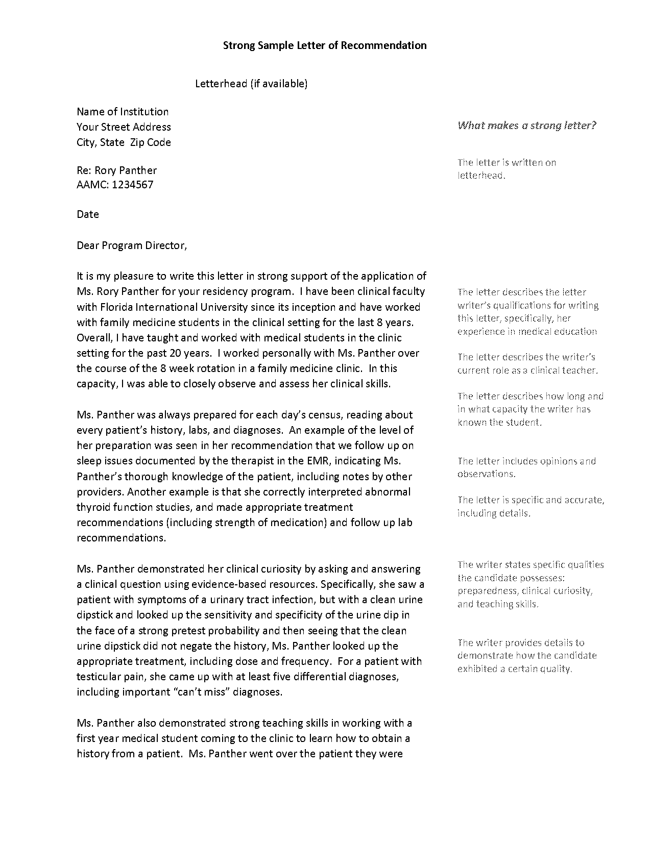 advisor fellowship recommendation letter sample