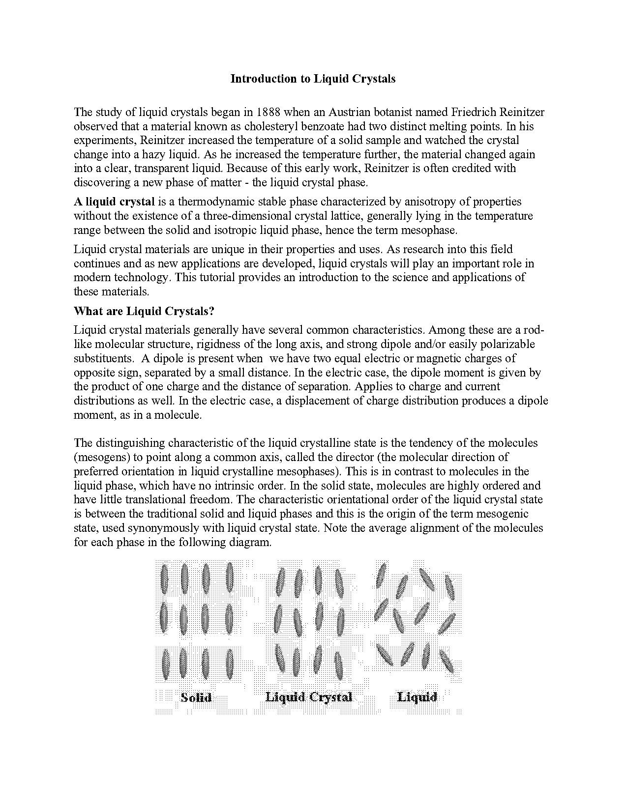 daily life examples of liquid crystals