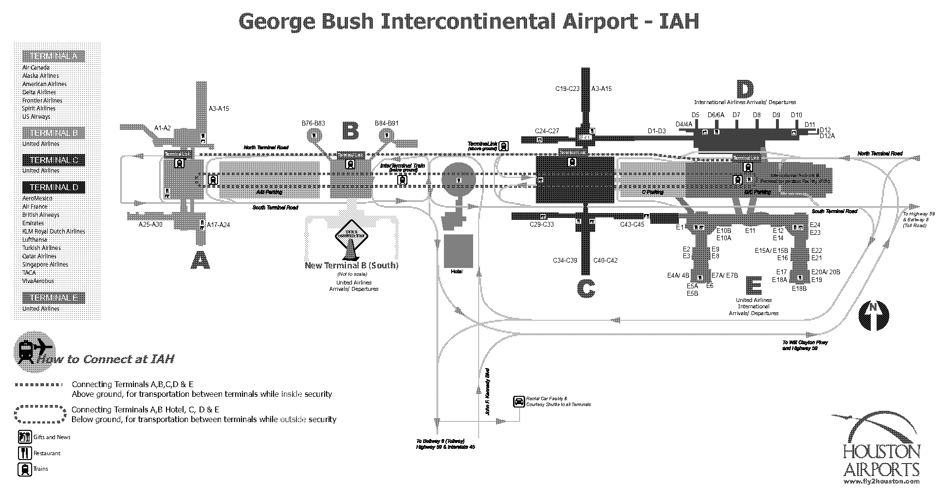 what terminal does united express use at iah