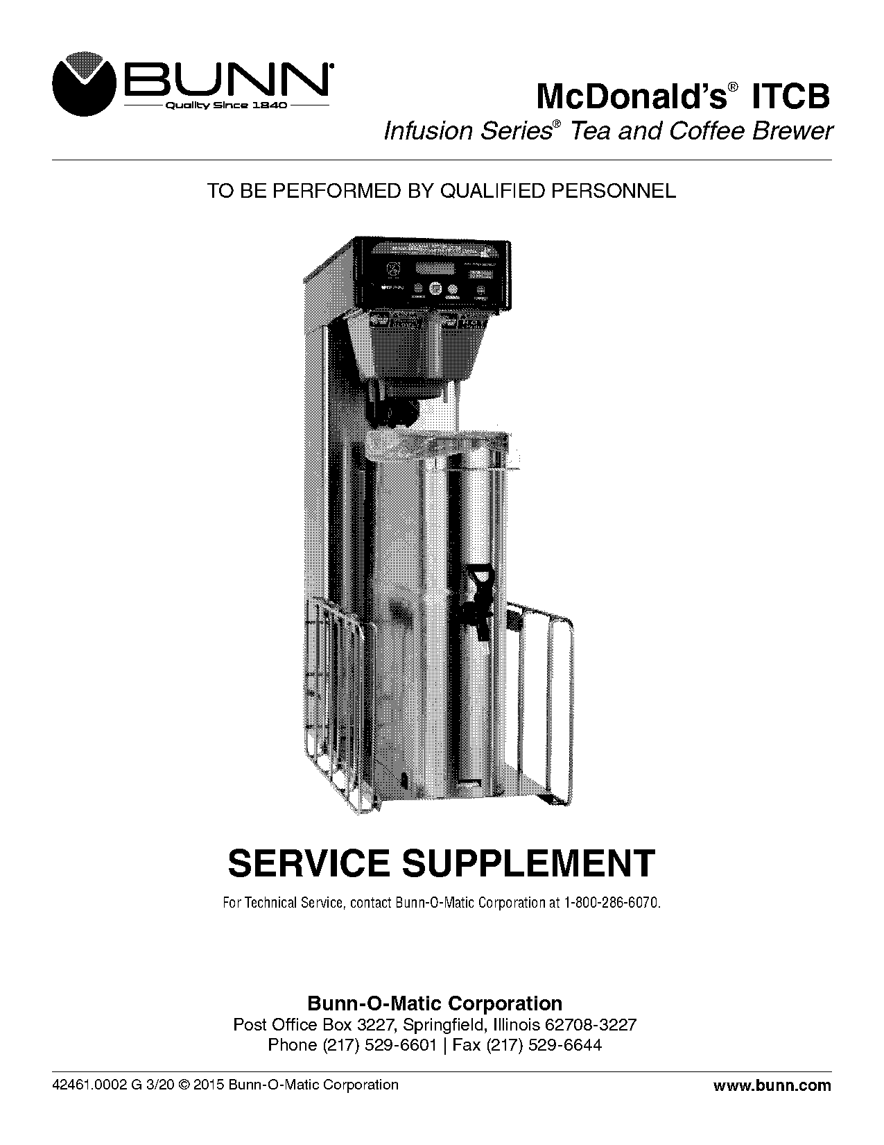 bunn service manual frozen drink machine