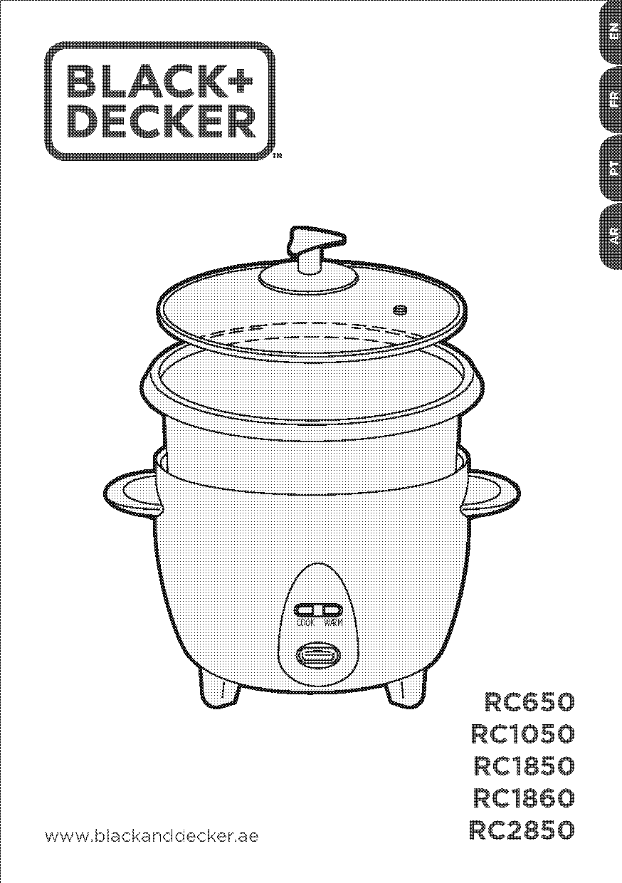 black and decker rice cooker instructions measurements