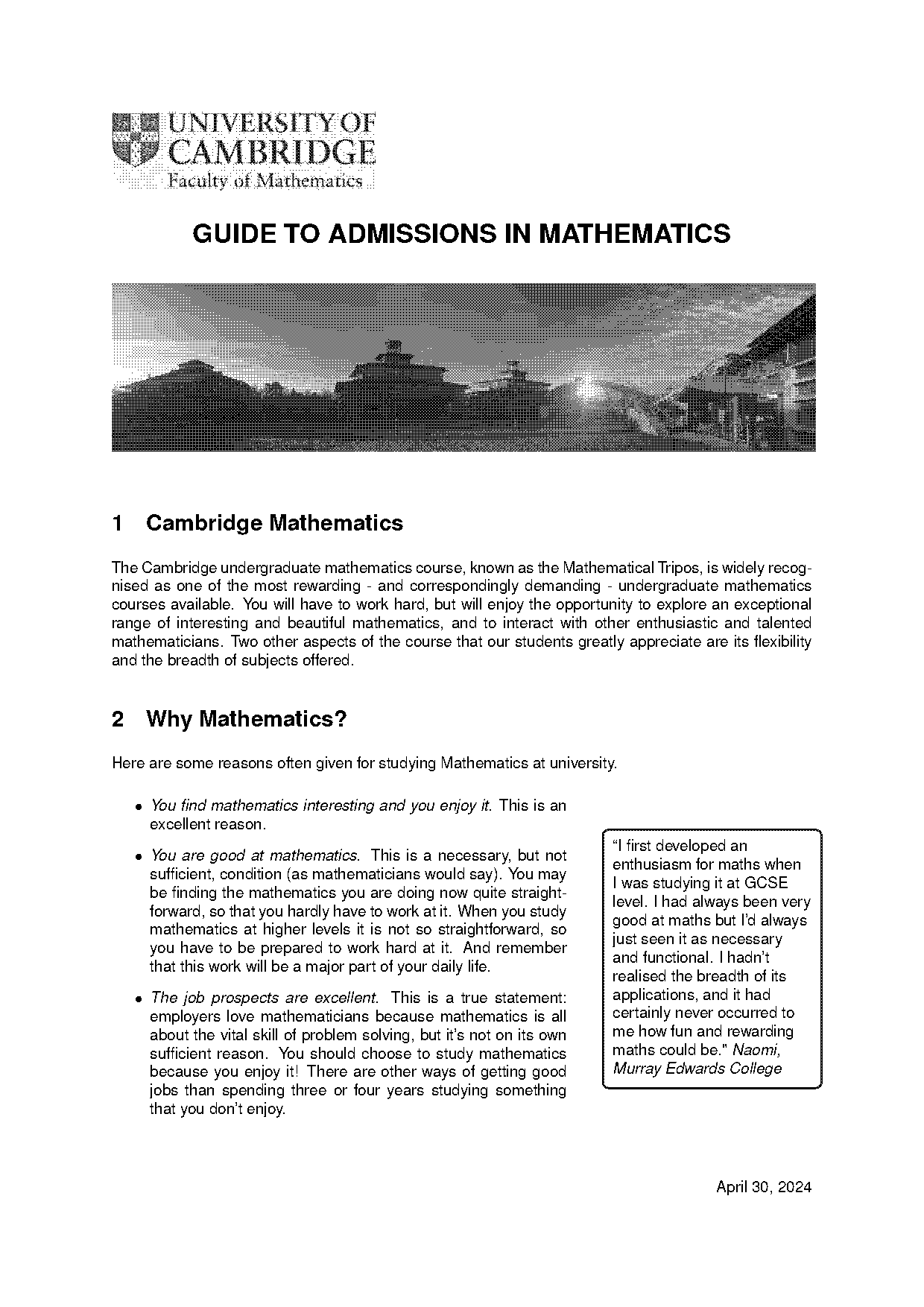 cambridge university personal statement examples