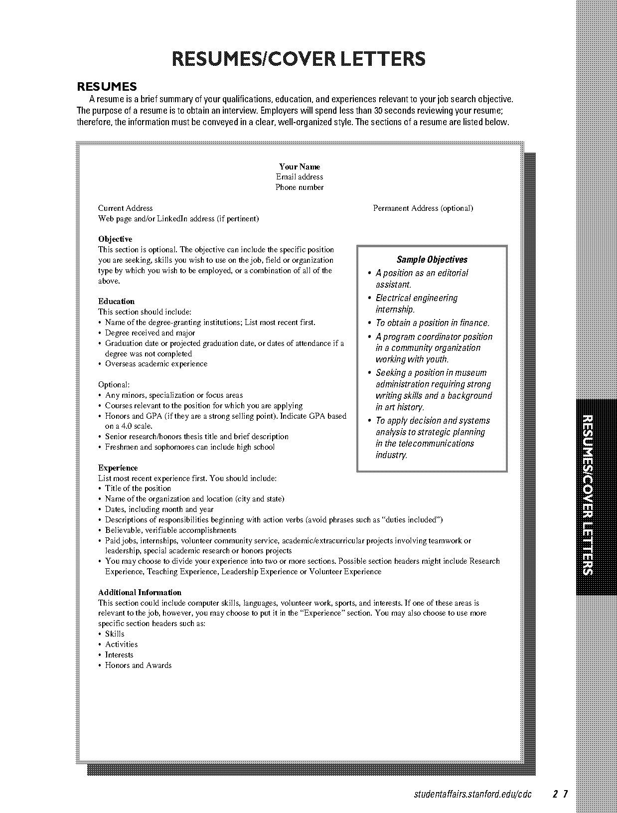 what does a professional format resume mean graduate application