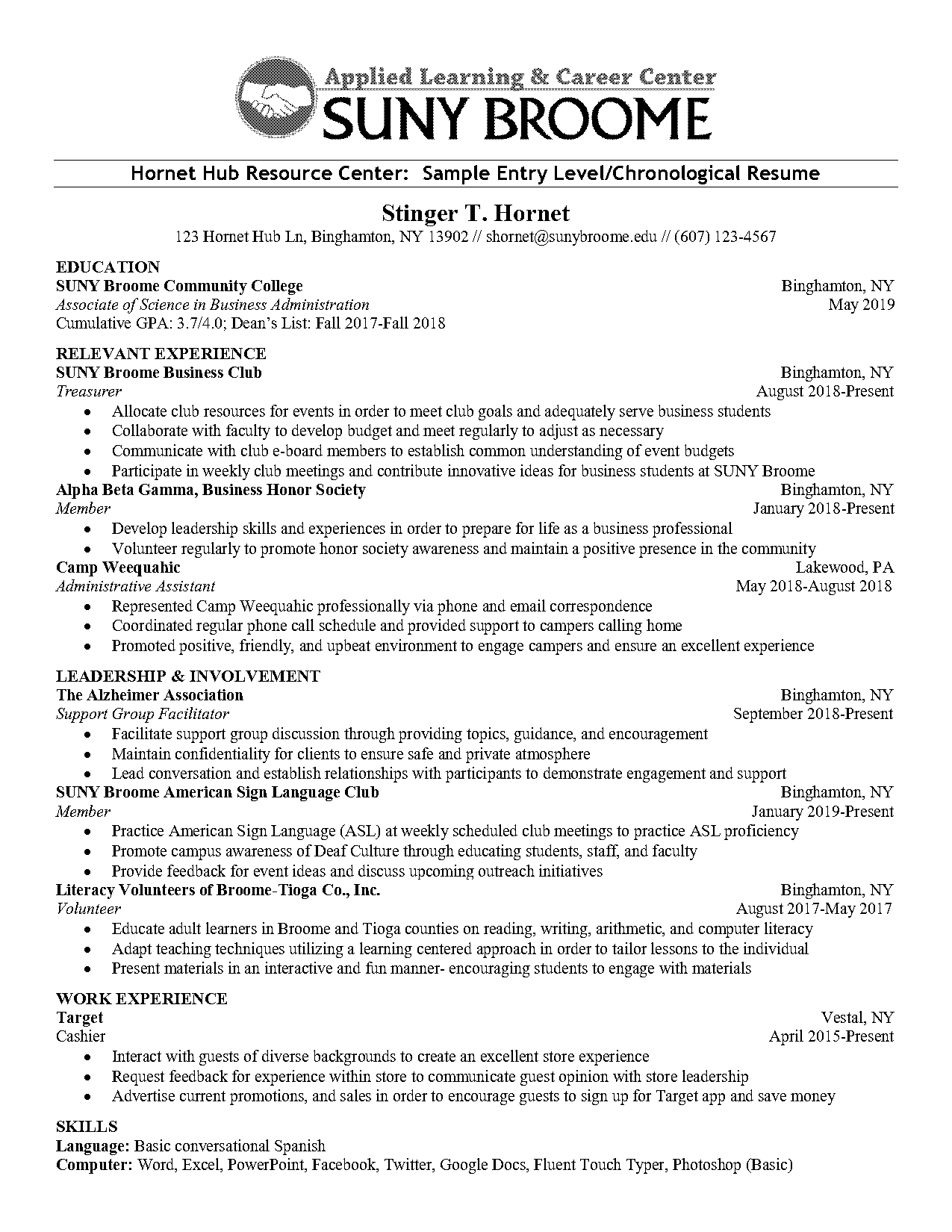 beginner administrative assistant resume