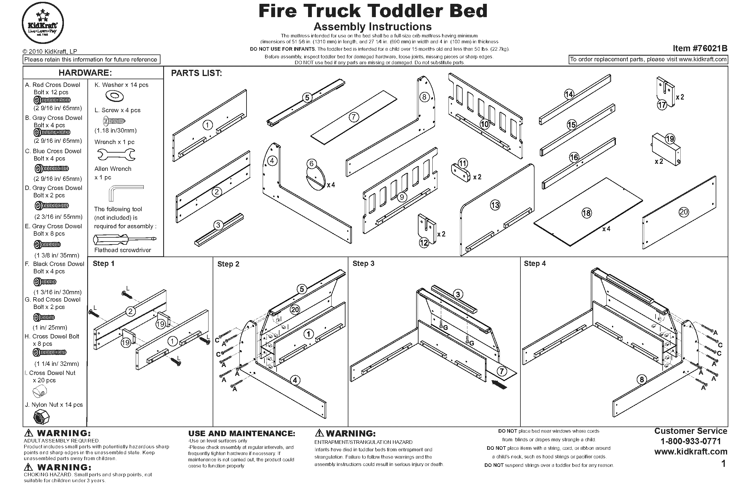 freddy fire engine bed assembly instructions