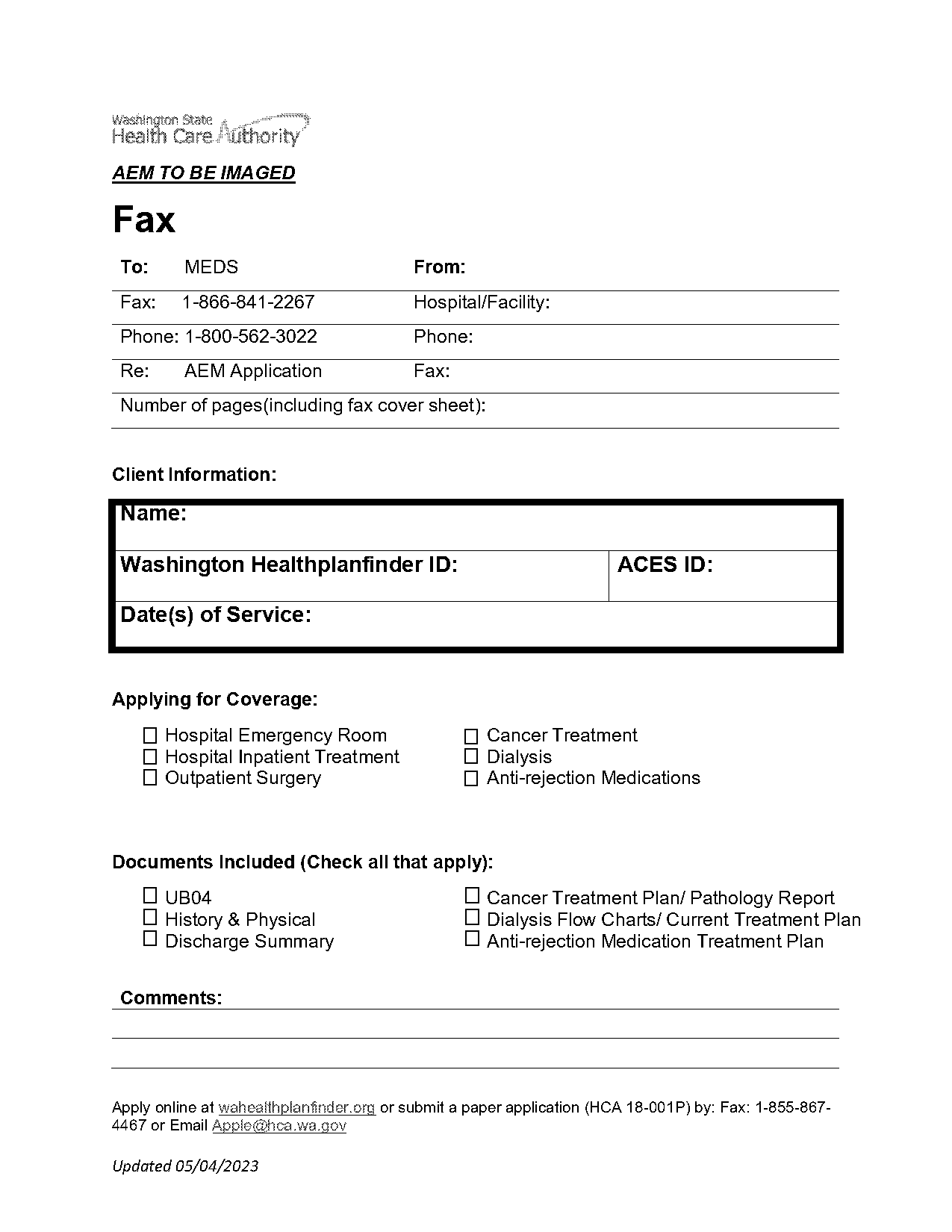 fax cover sheet for pdf