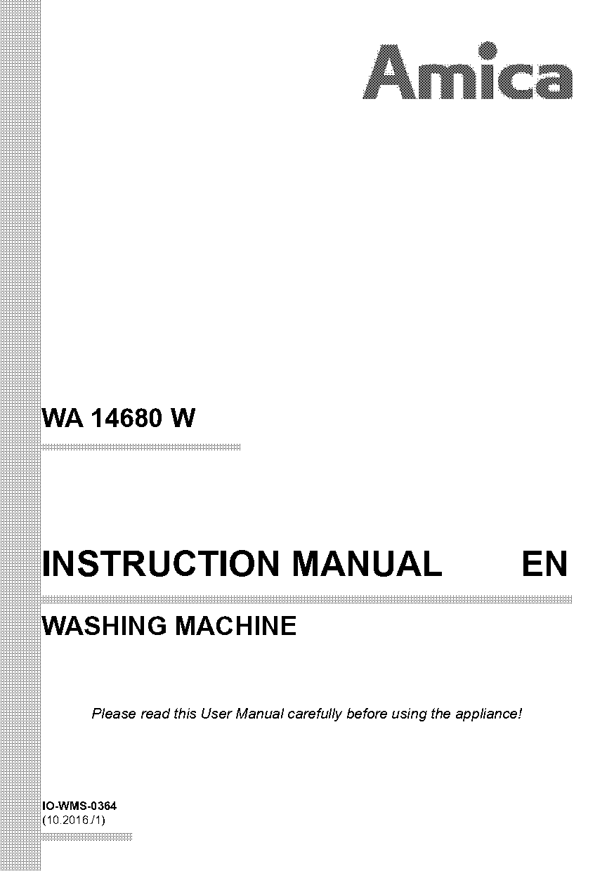 herb relax washing machine manual