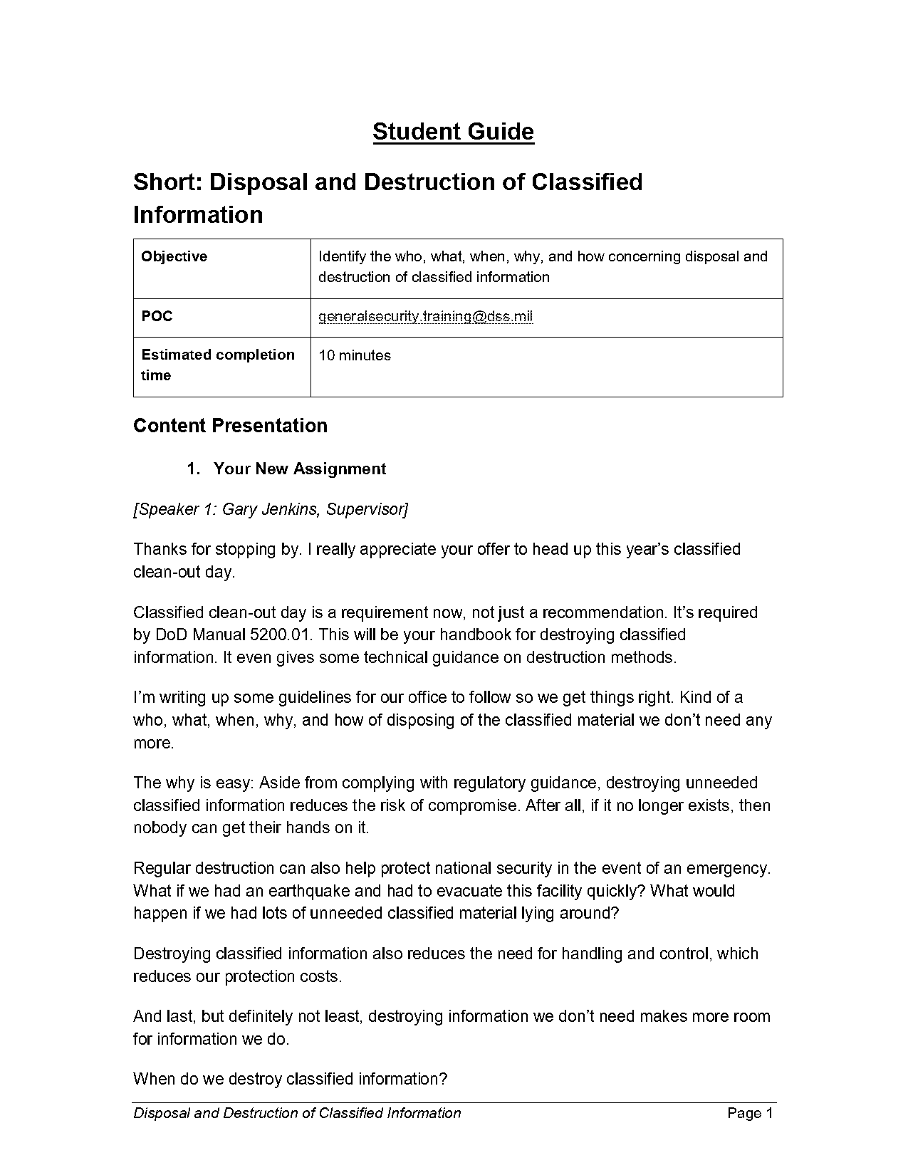 classified material destruction report form