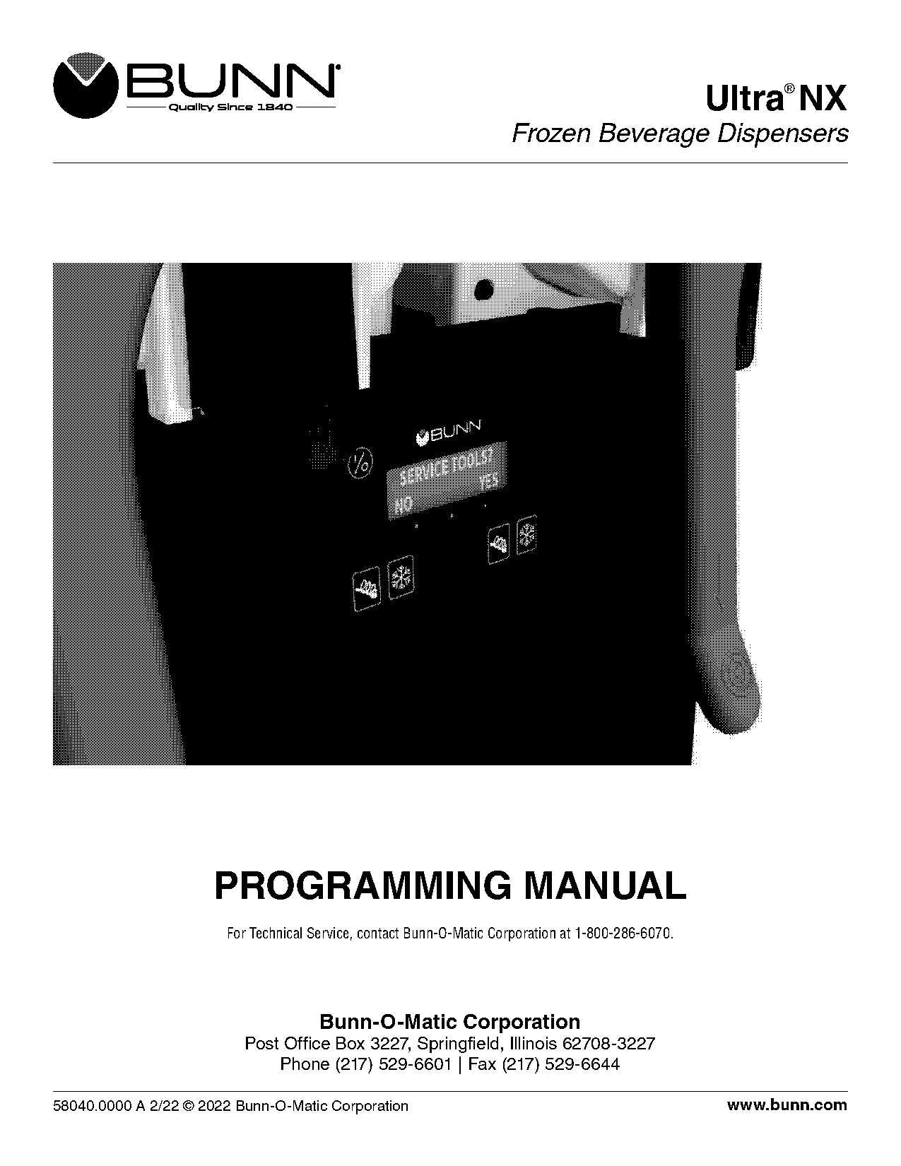 bunn service manual frozen drink machine