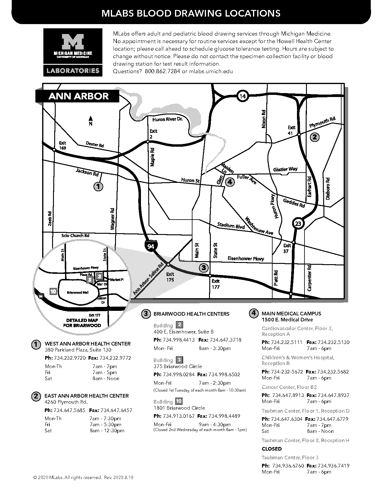 university of michigan taubman center directions