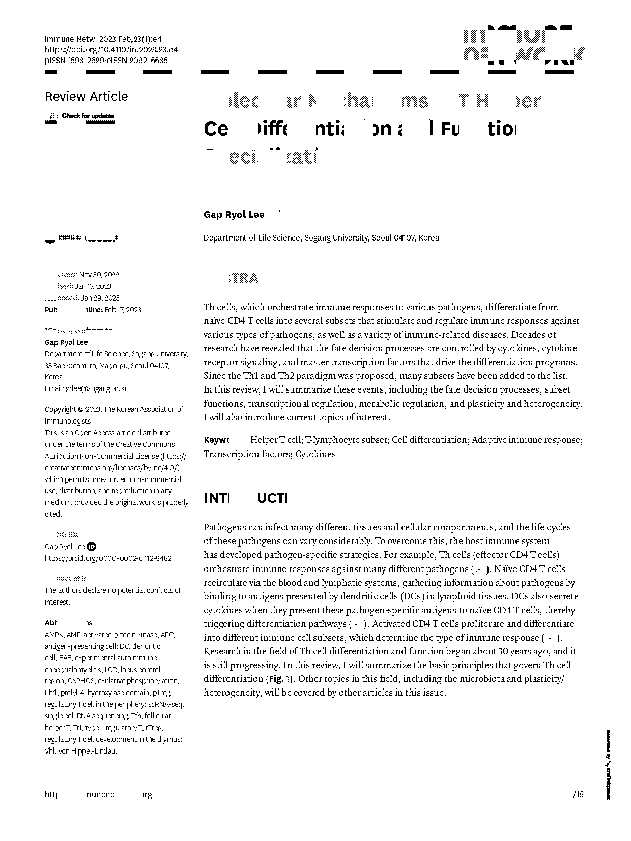 master transcription factors differentiation