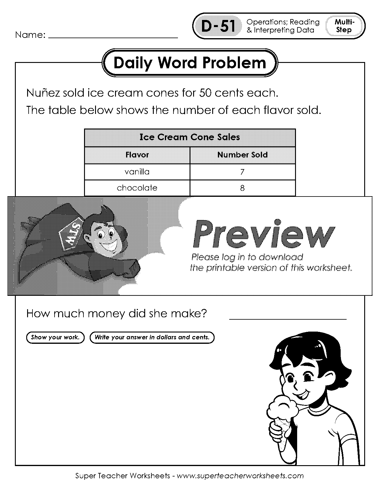 word problem with dollars and cents worksheets