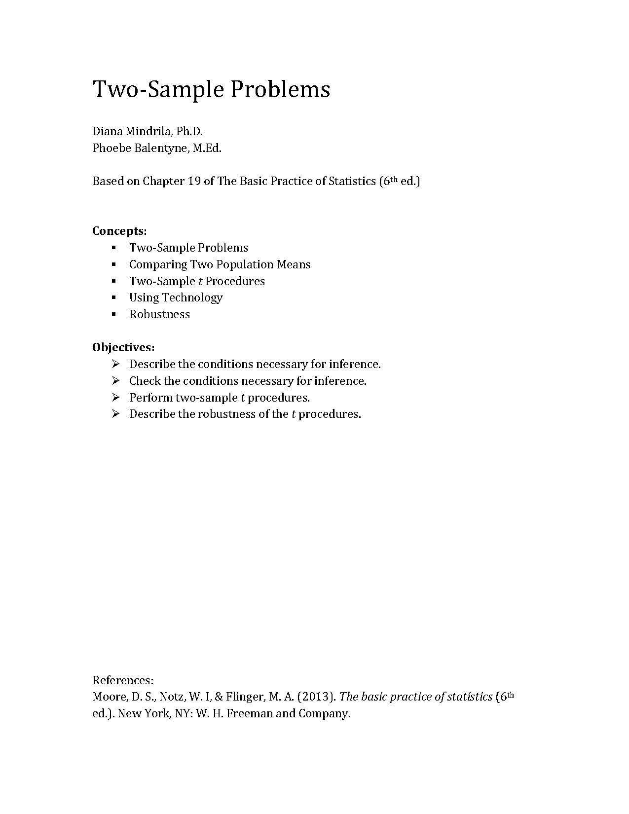 population and sample mean examples