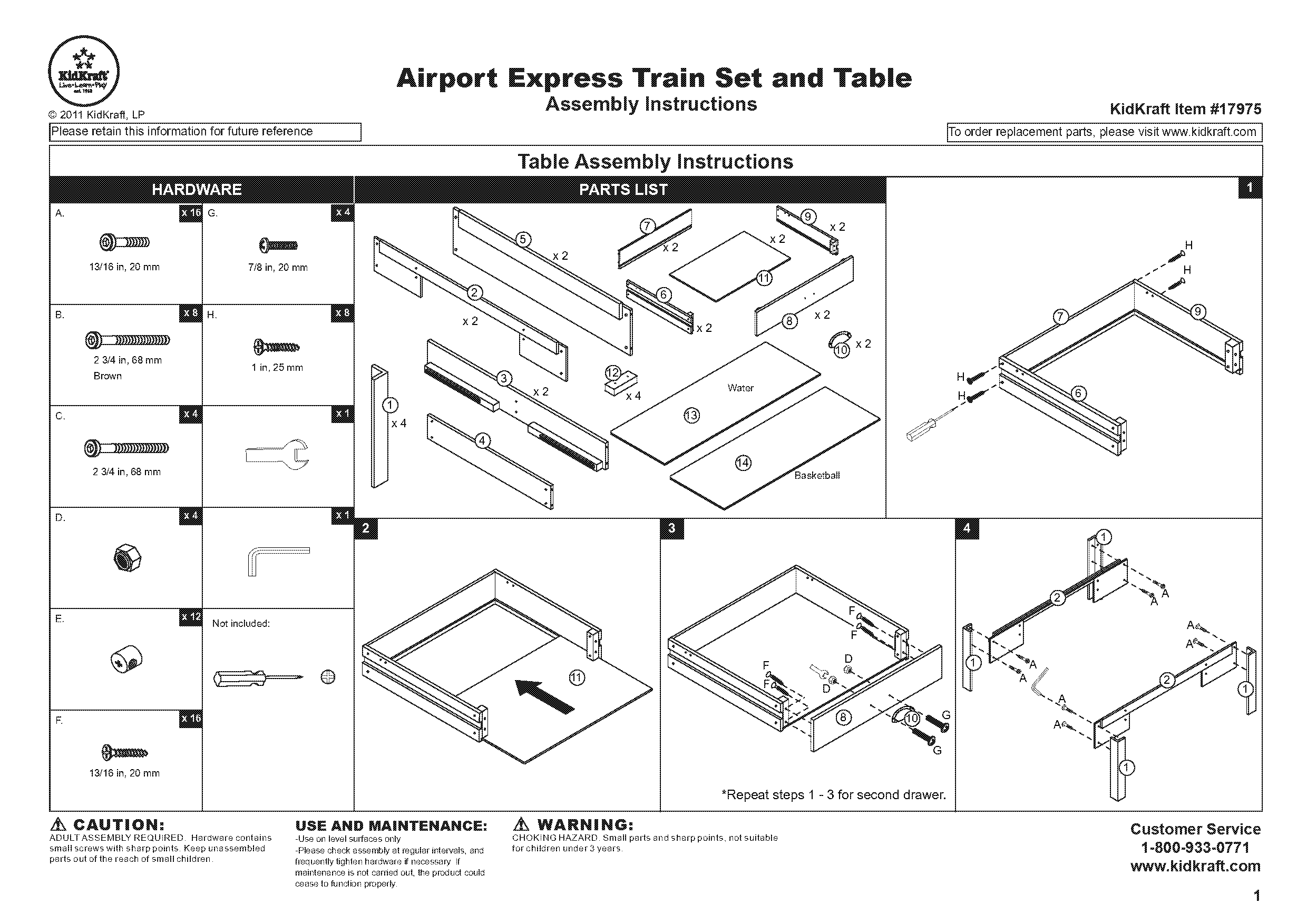 kidkraft train table replacement parts