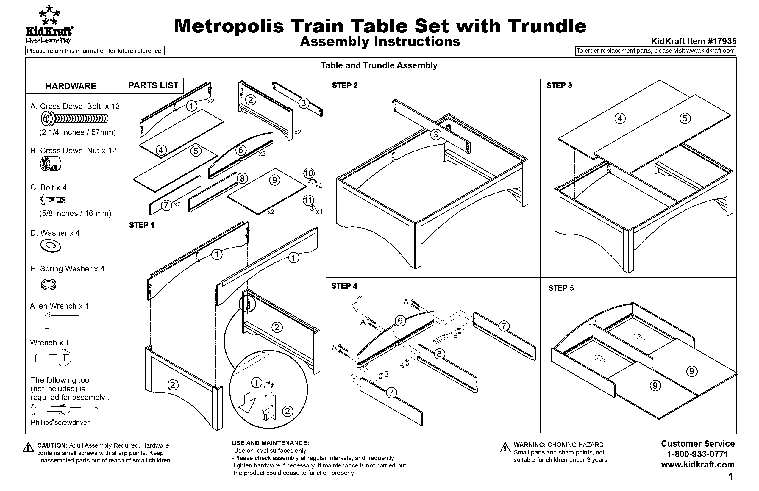 kidkraft train table replacement parts