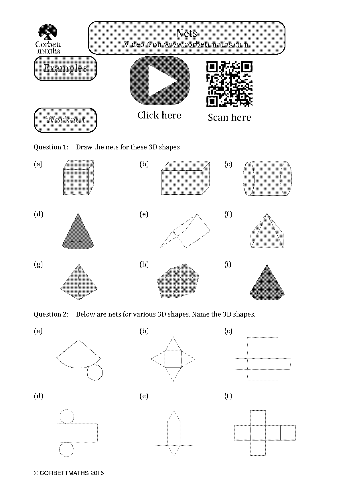 drawing nets worksheet pdf