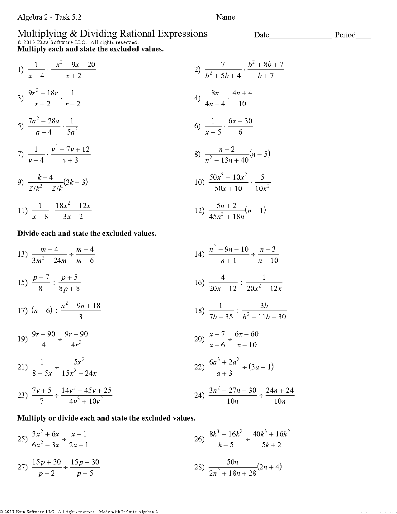 multiplication and division worksheets pdf