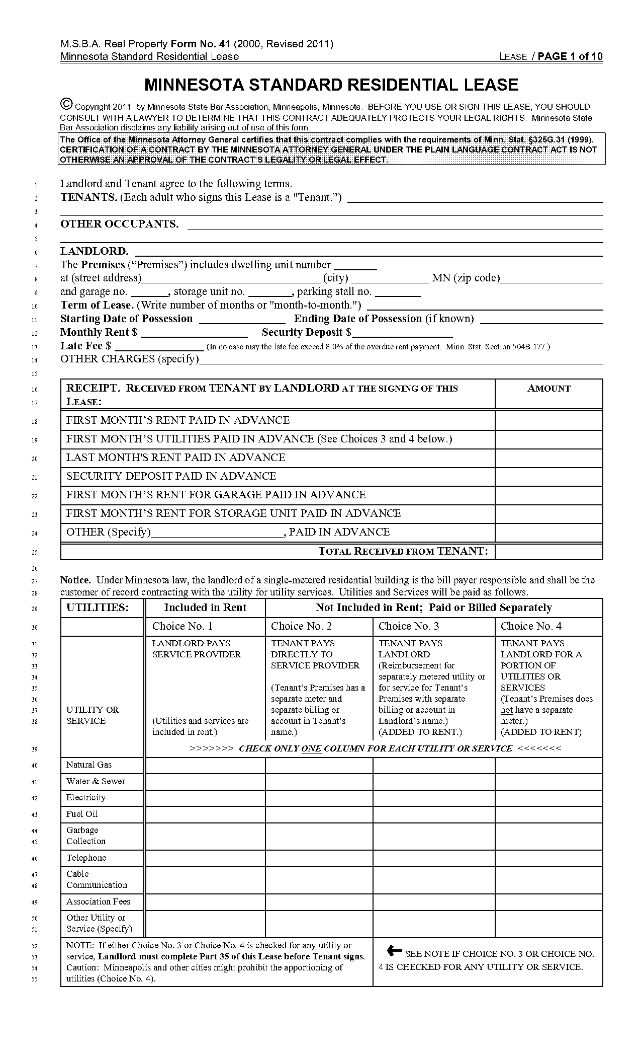 blank lease agreement template word