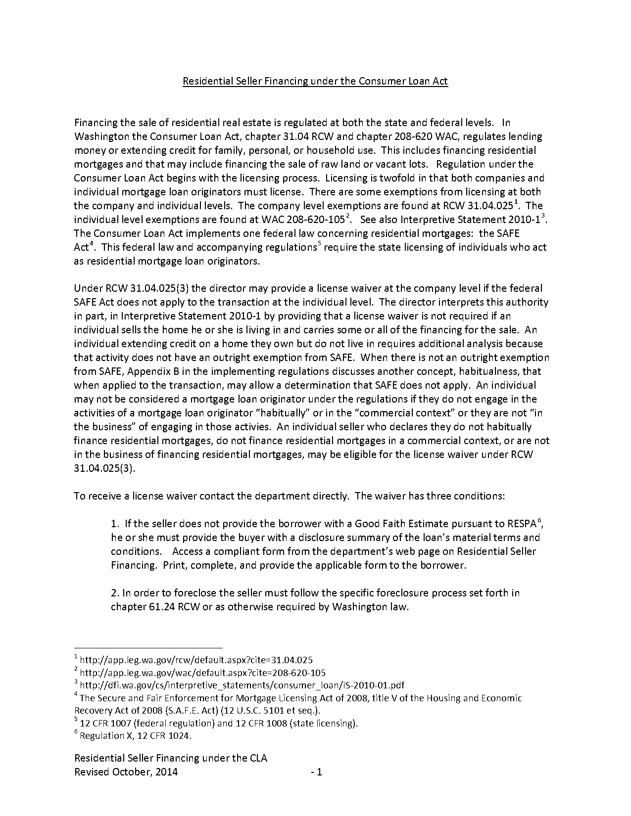 foreclosure process for owner financed property