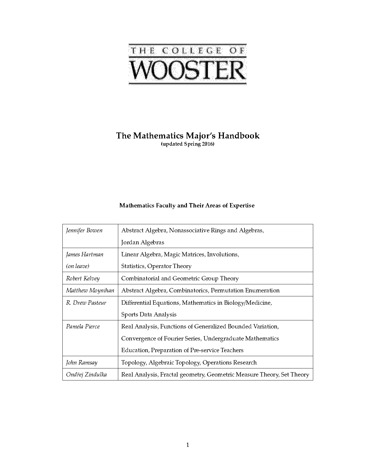 college of wooster general education requirements