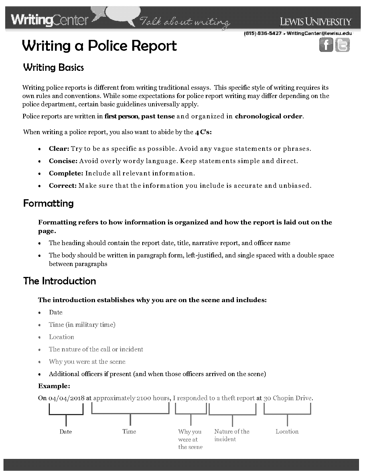 template on how to write a report