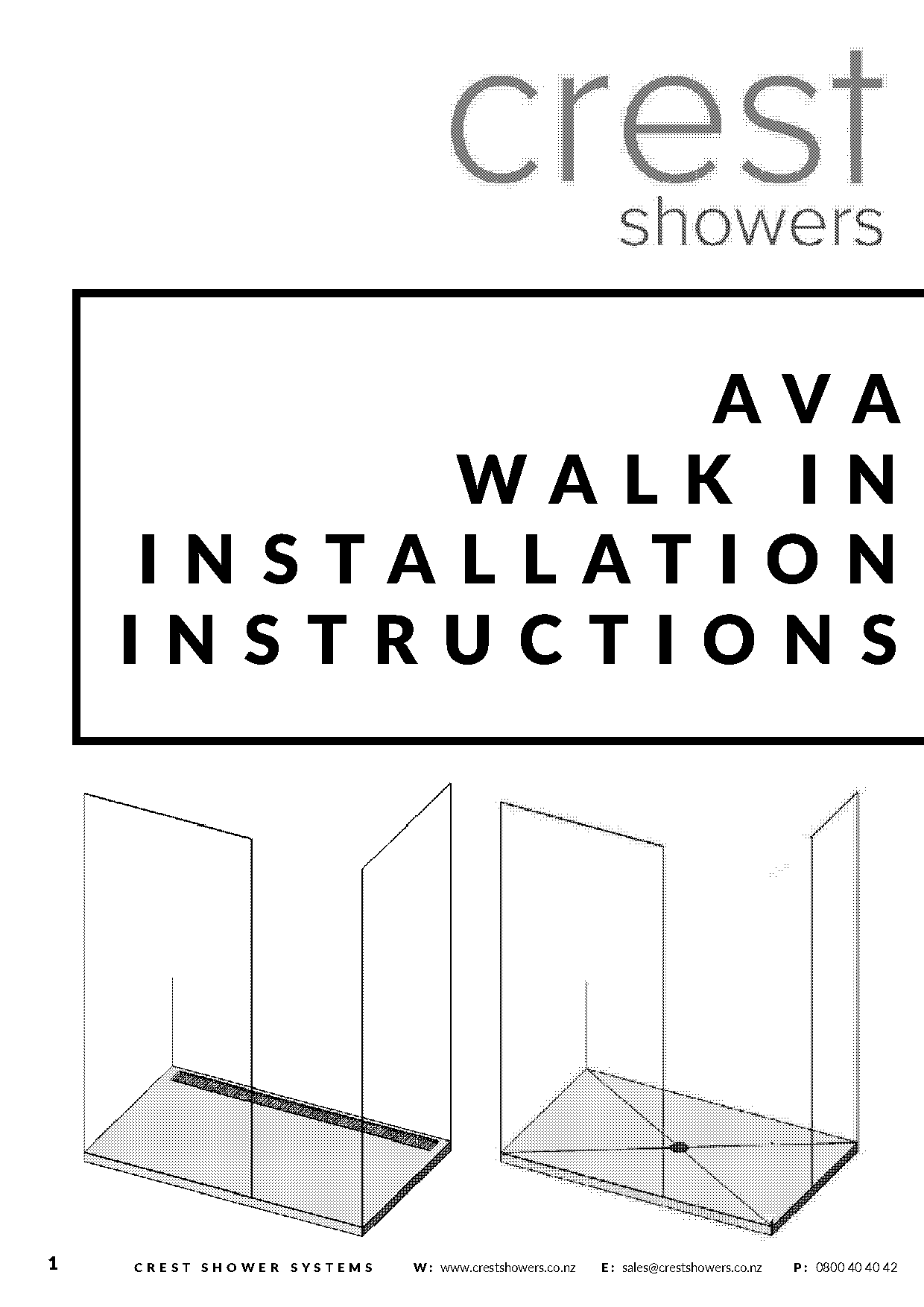 crest shower installation instructions