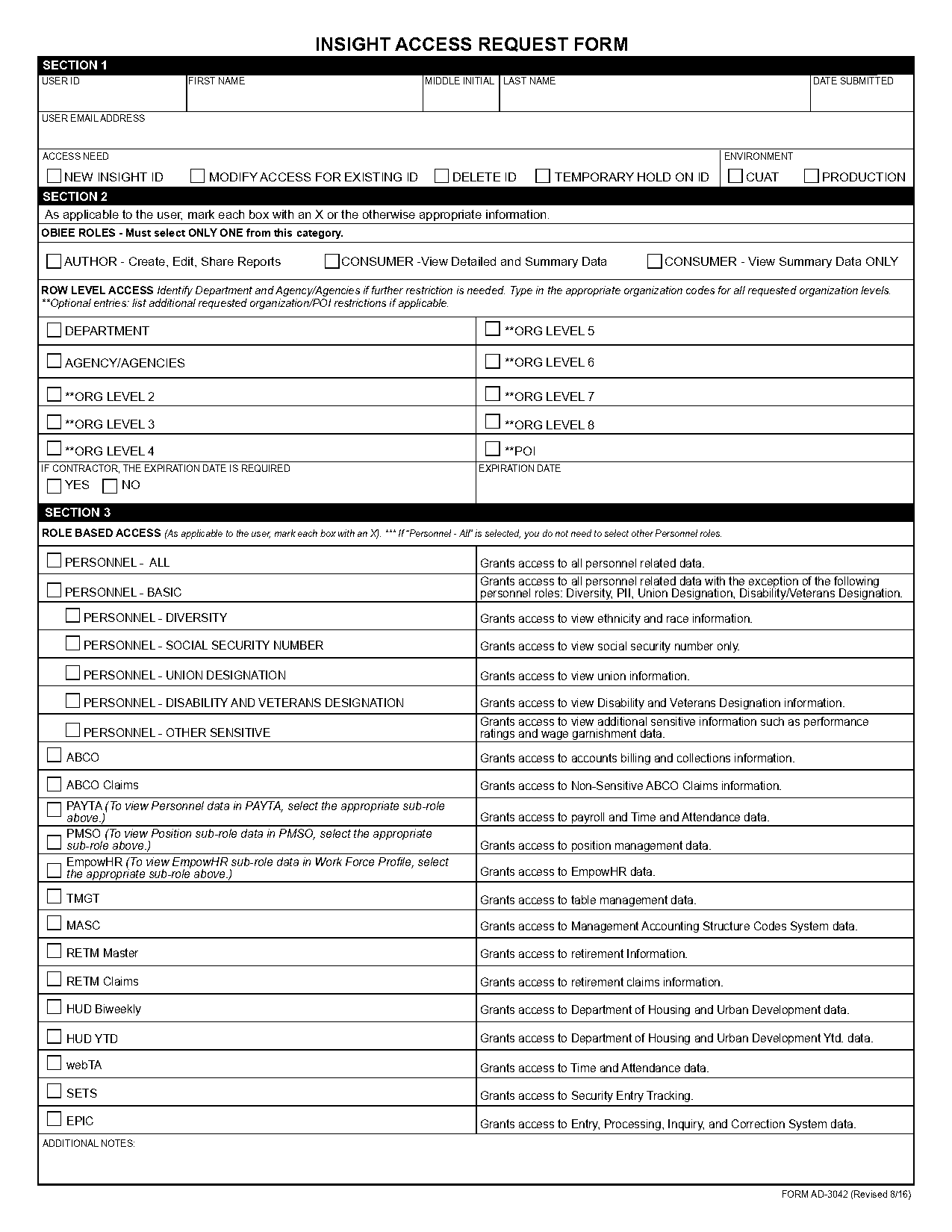 access form view data only