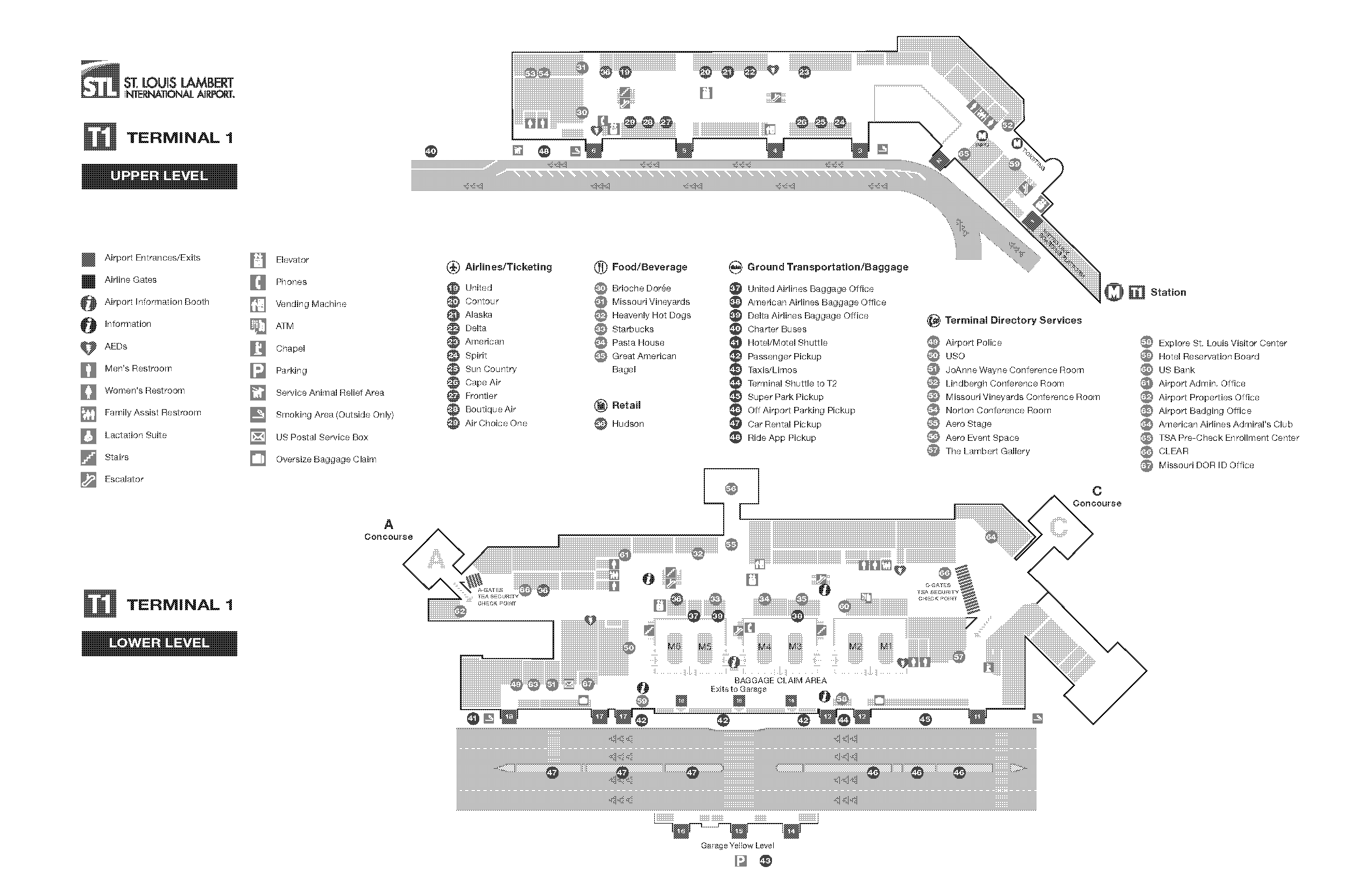 st louis lambert international airport map terminal