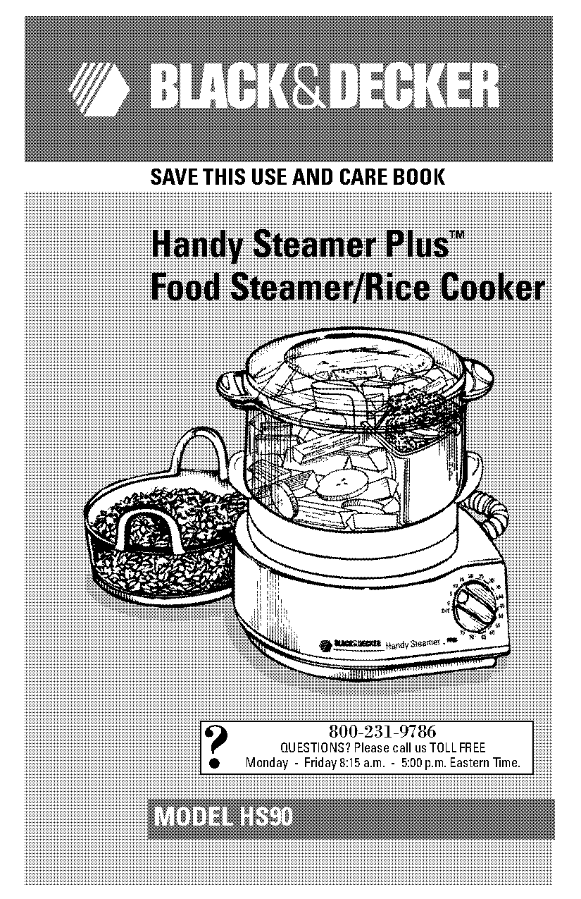 black and decker rice cooker instructions measurements