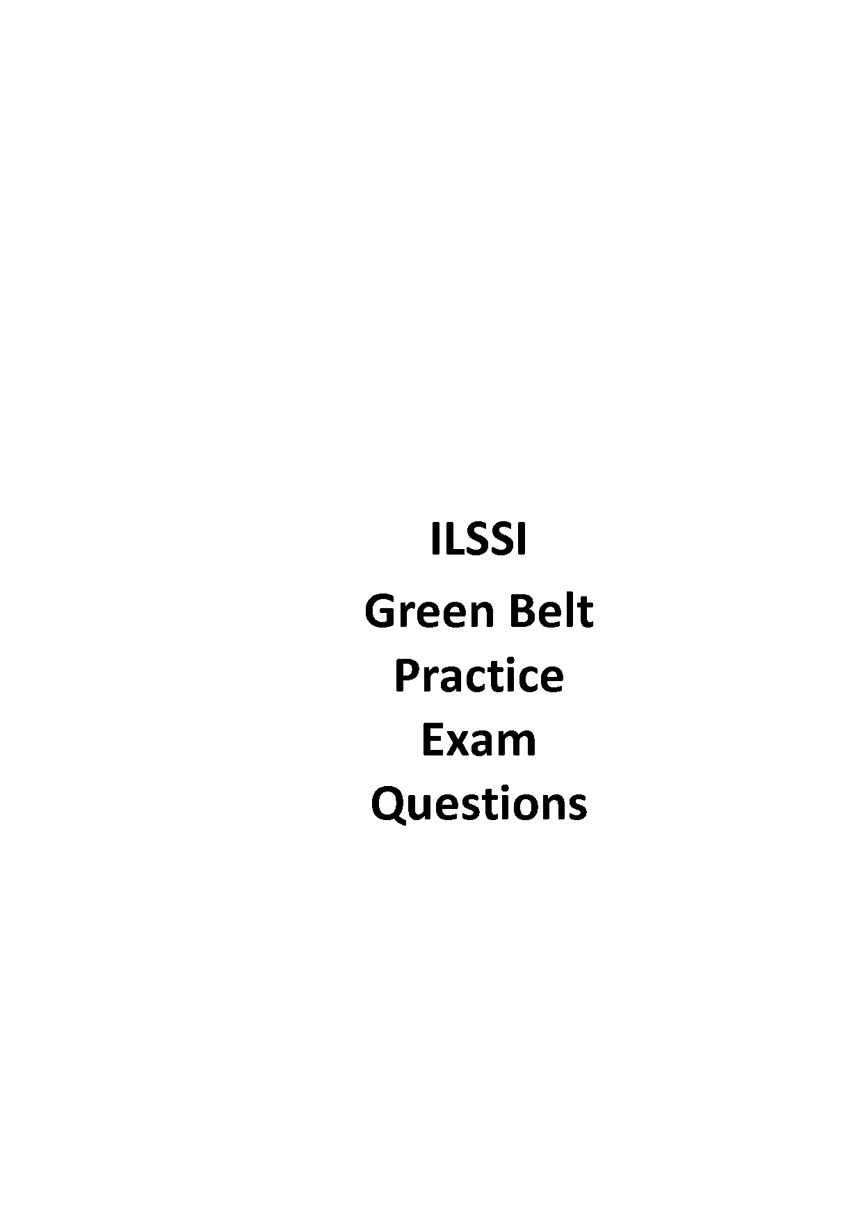 six sigma green belt question paper with answers pdf