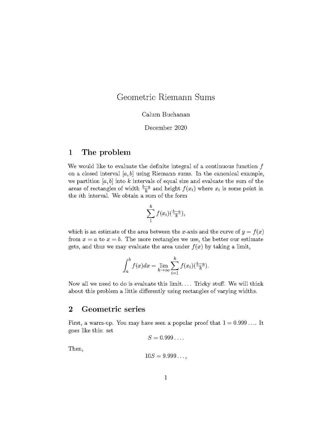 evaluate the integral by computing the limit of riemann sums