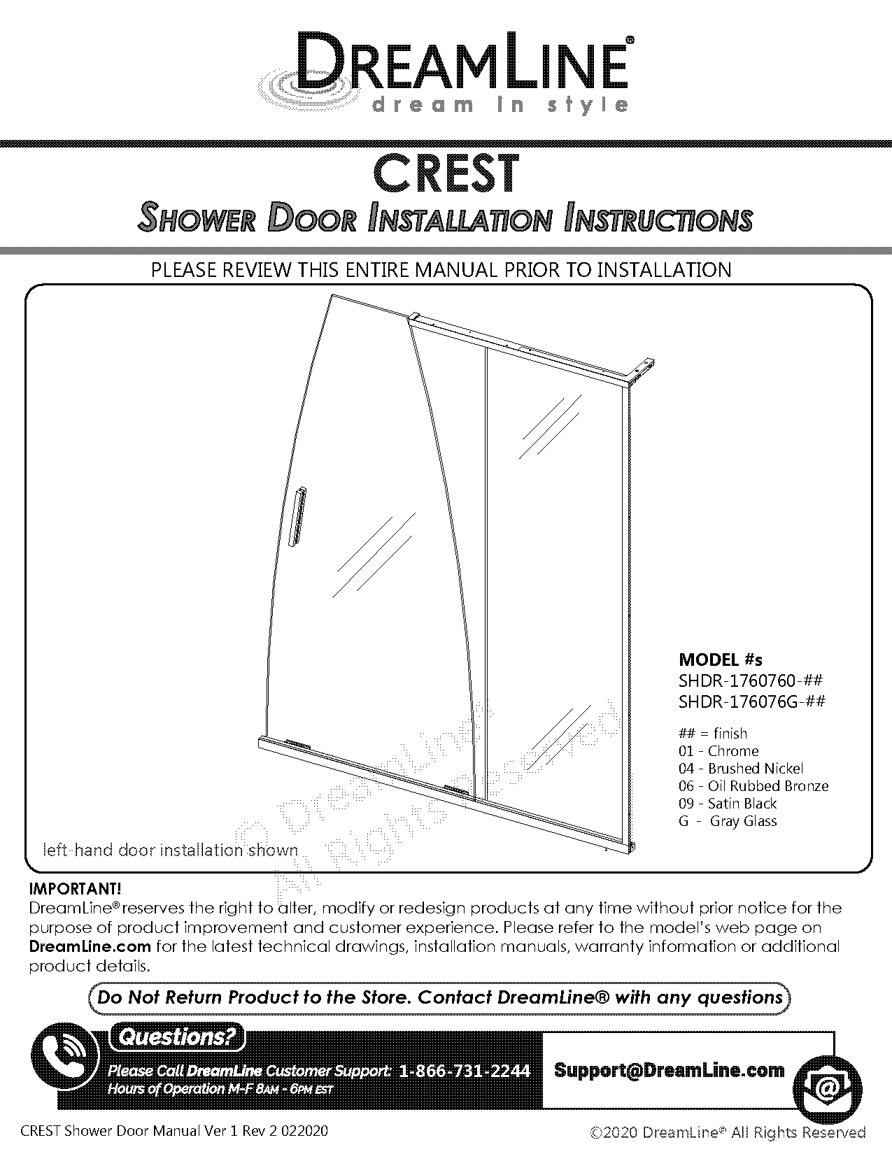 crest shower installation instructions