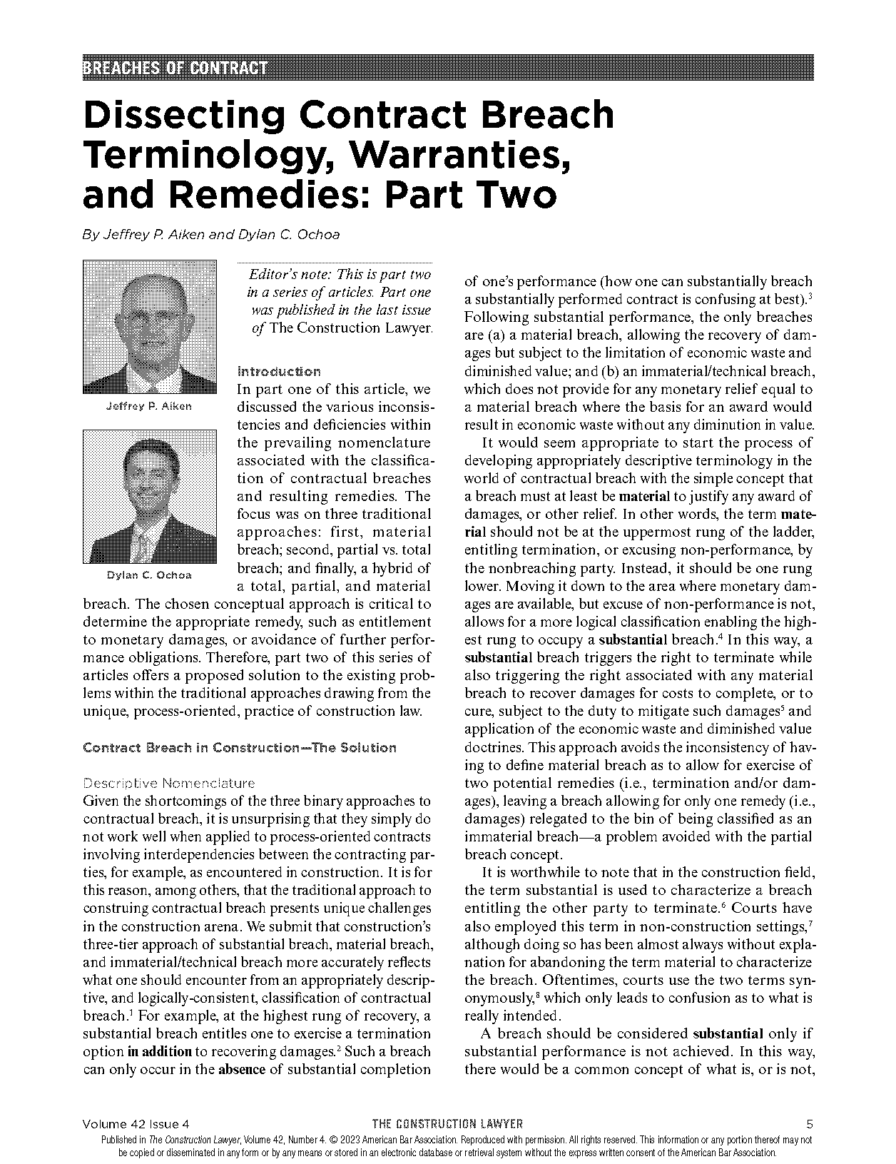 use of term cardinal in construction contract