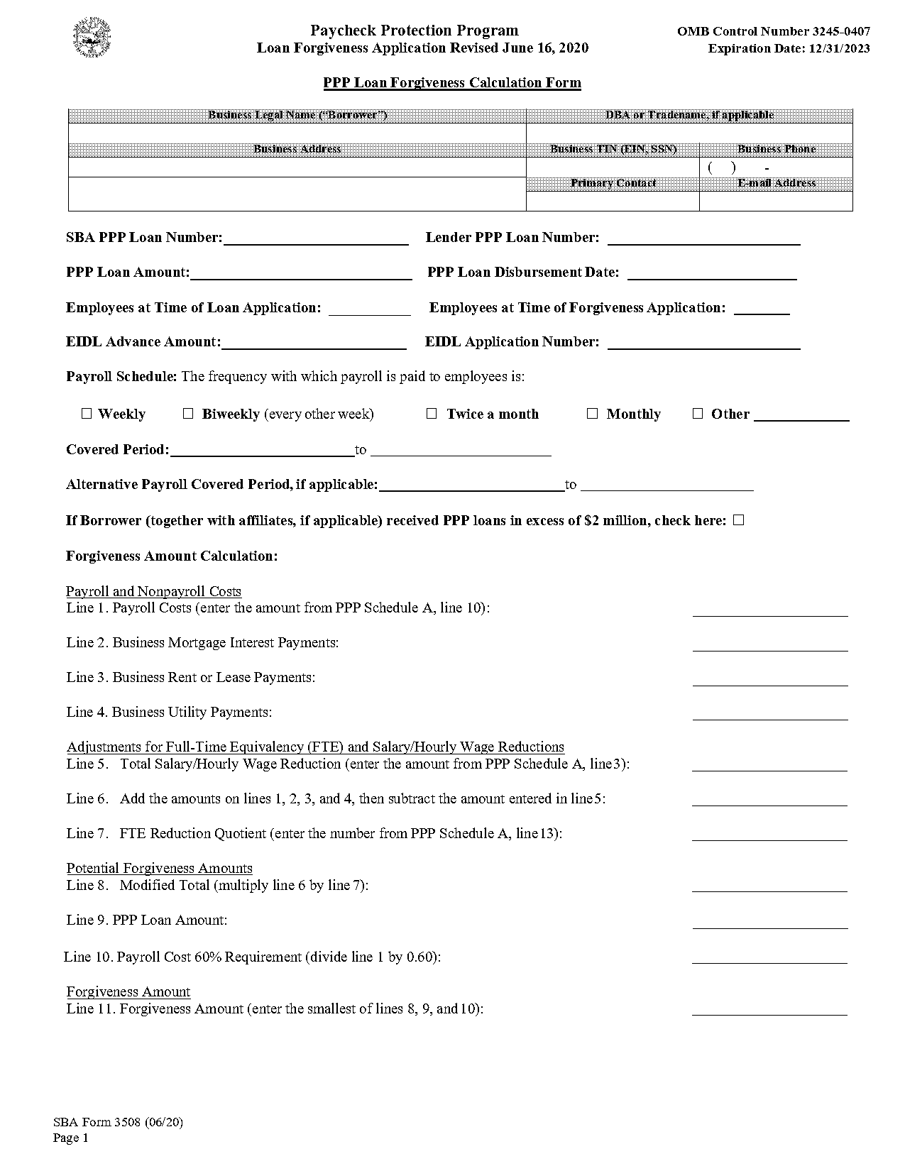 irs ppp loan forgiveness application