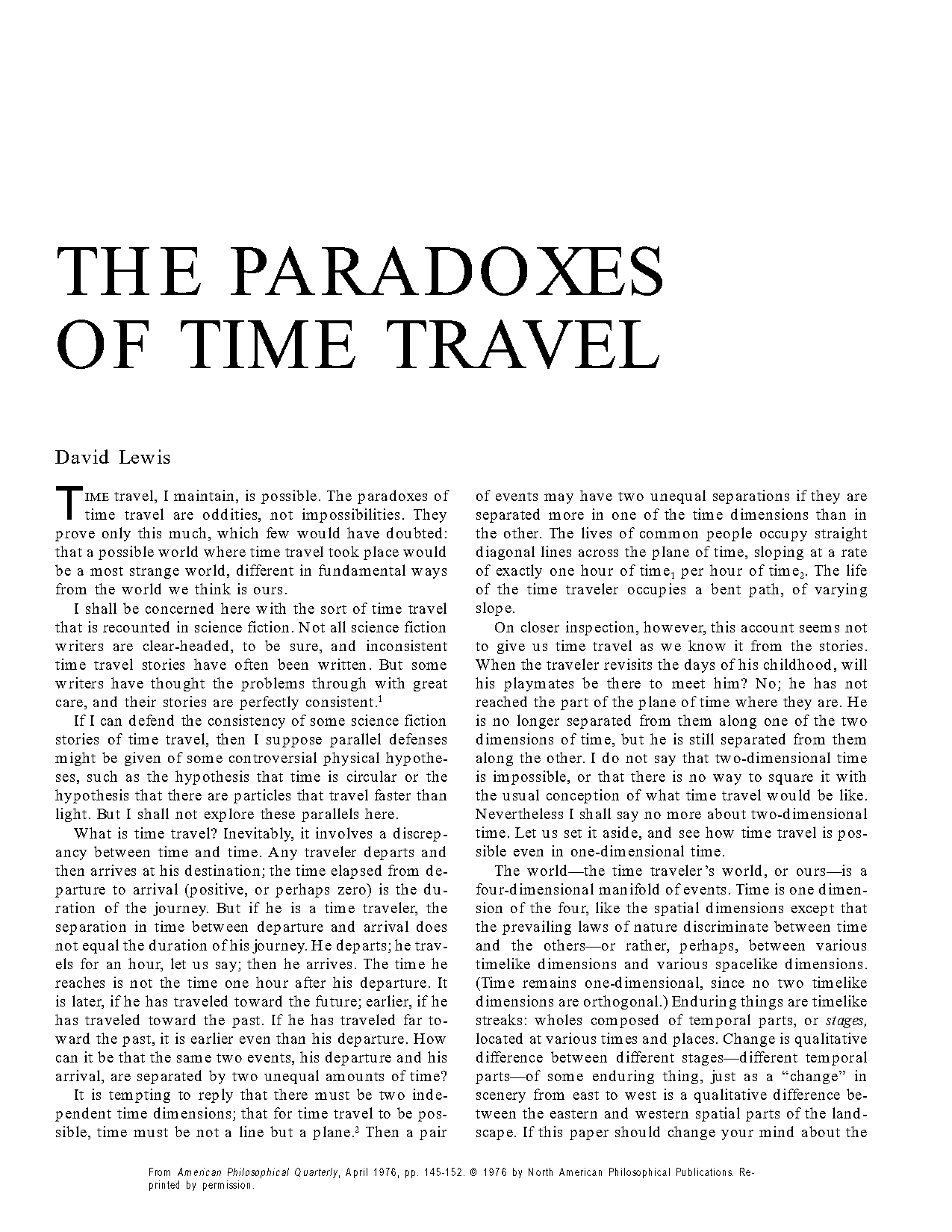 article on time machine