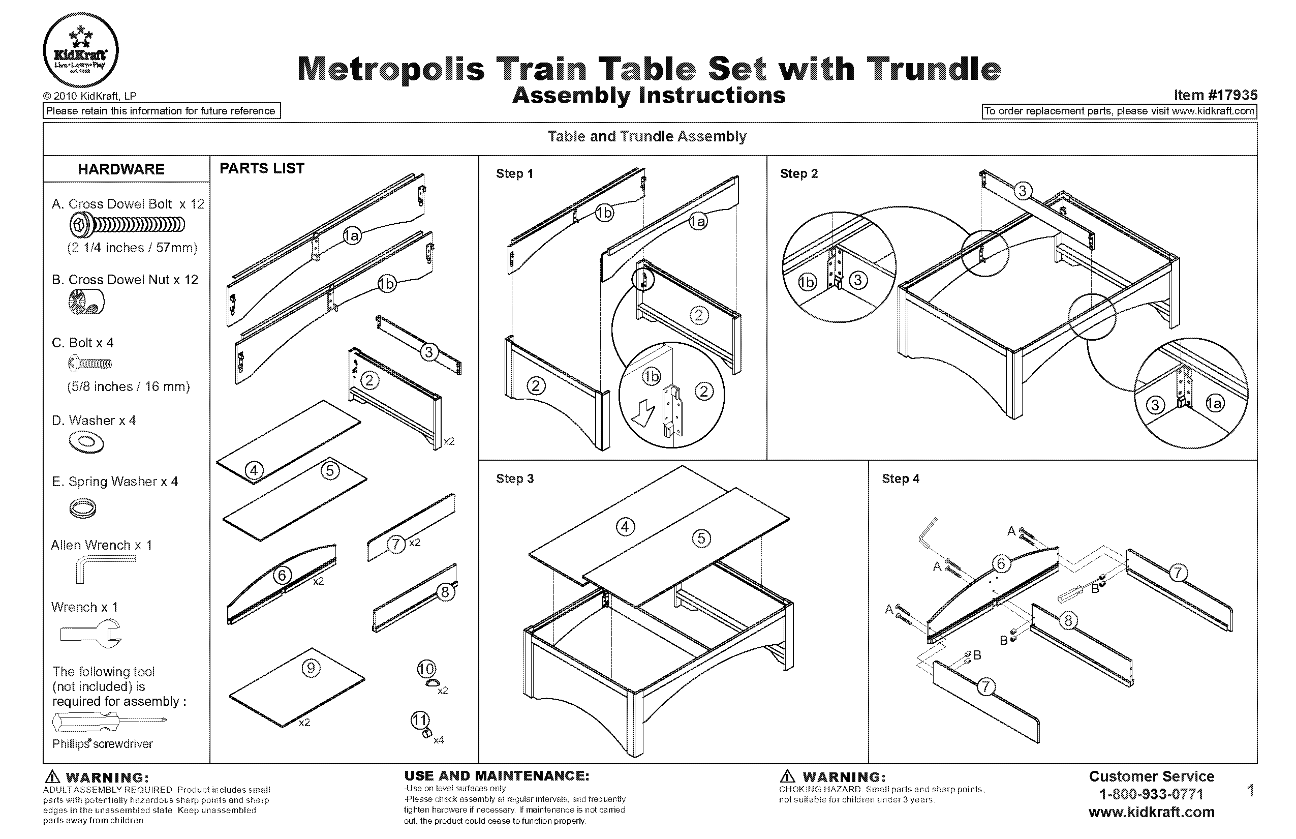 kidkraft train table replacement parts