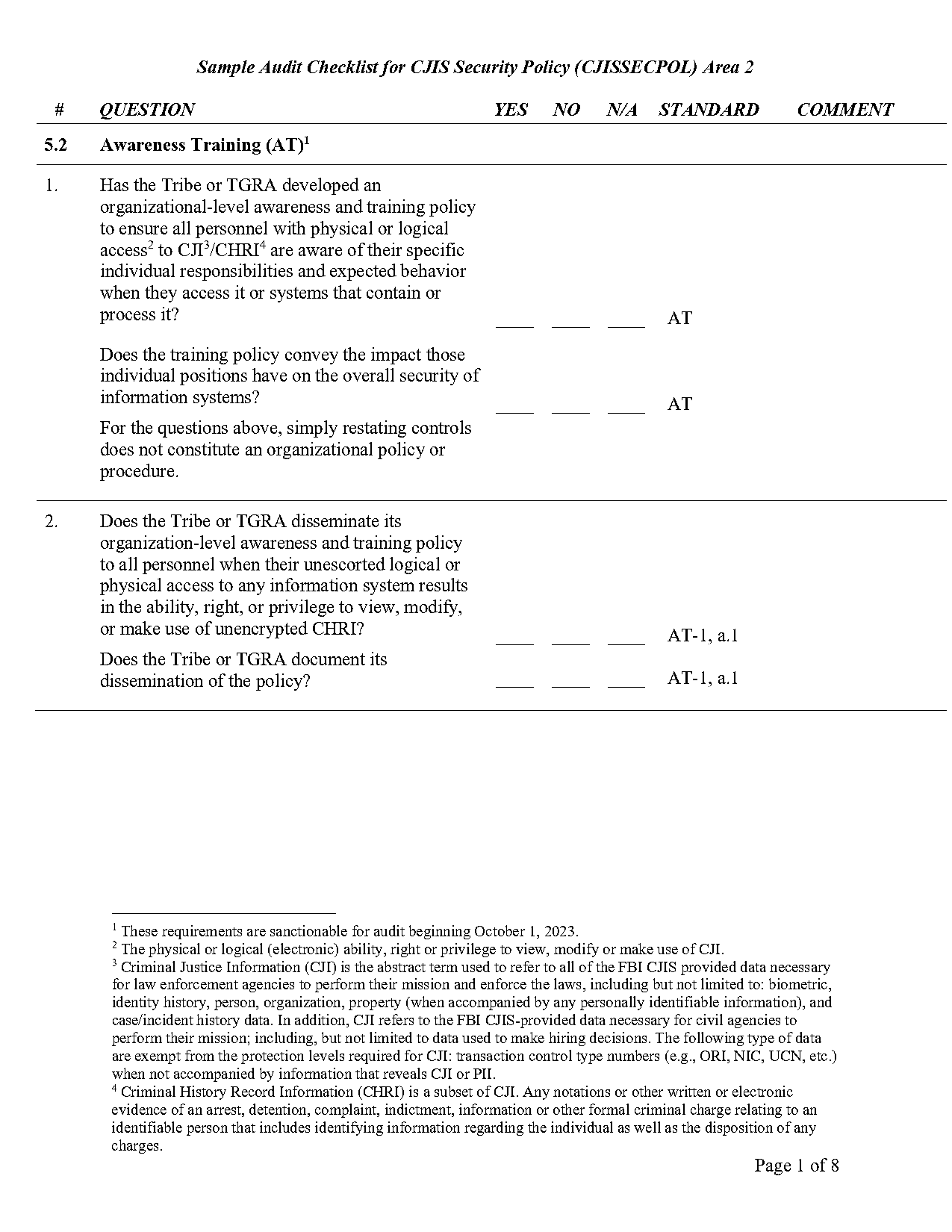 sample it audit checklist