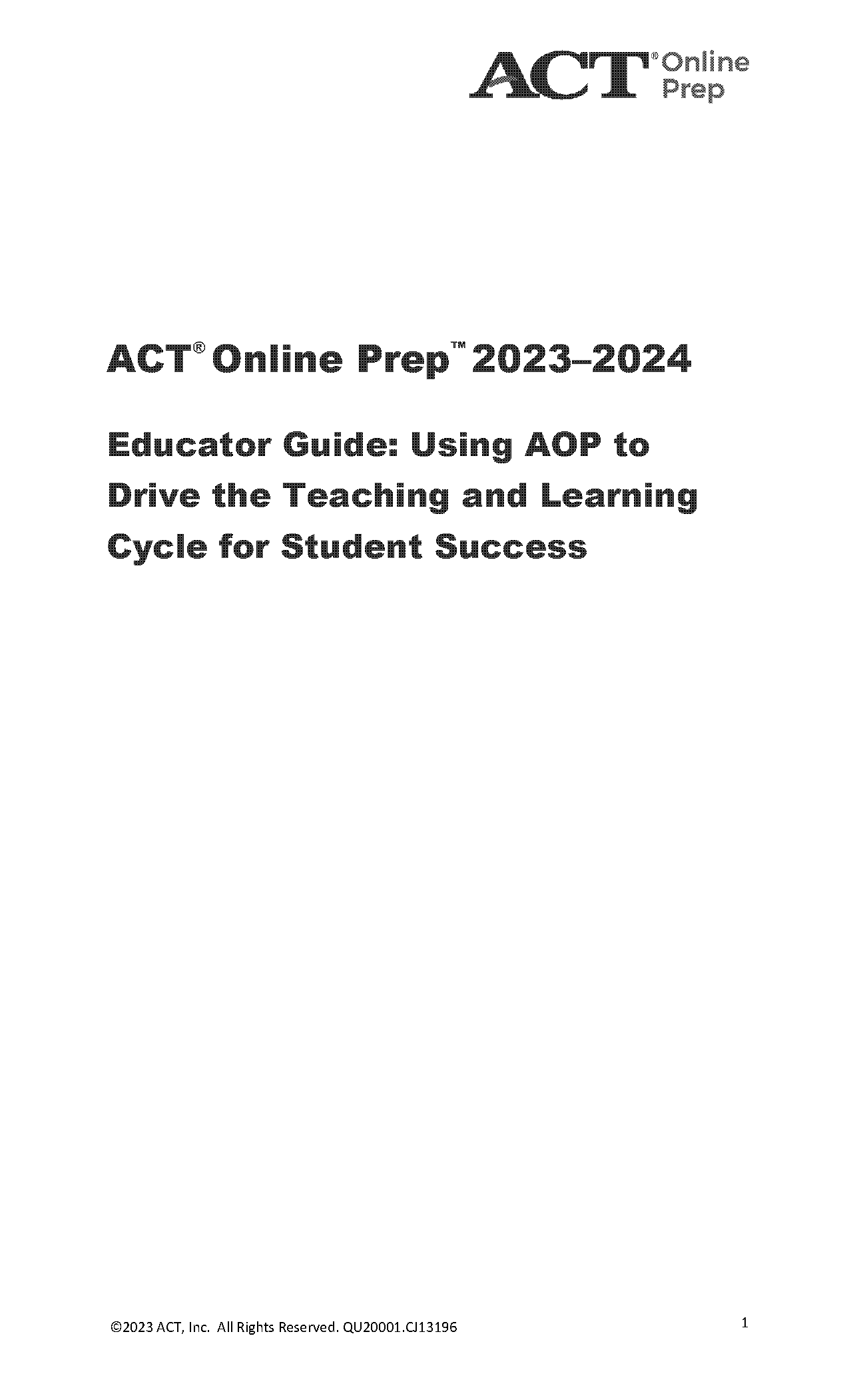 short act practice quiz