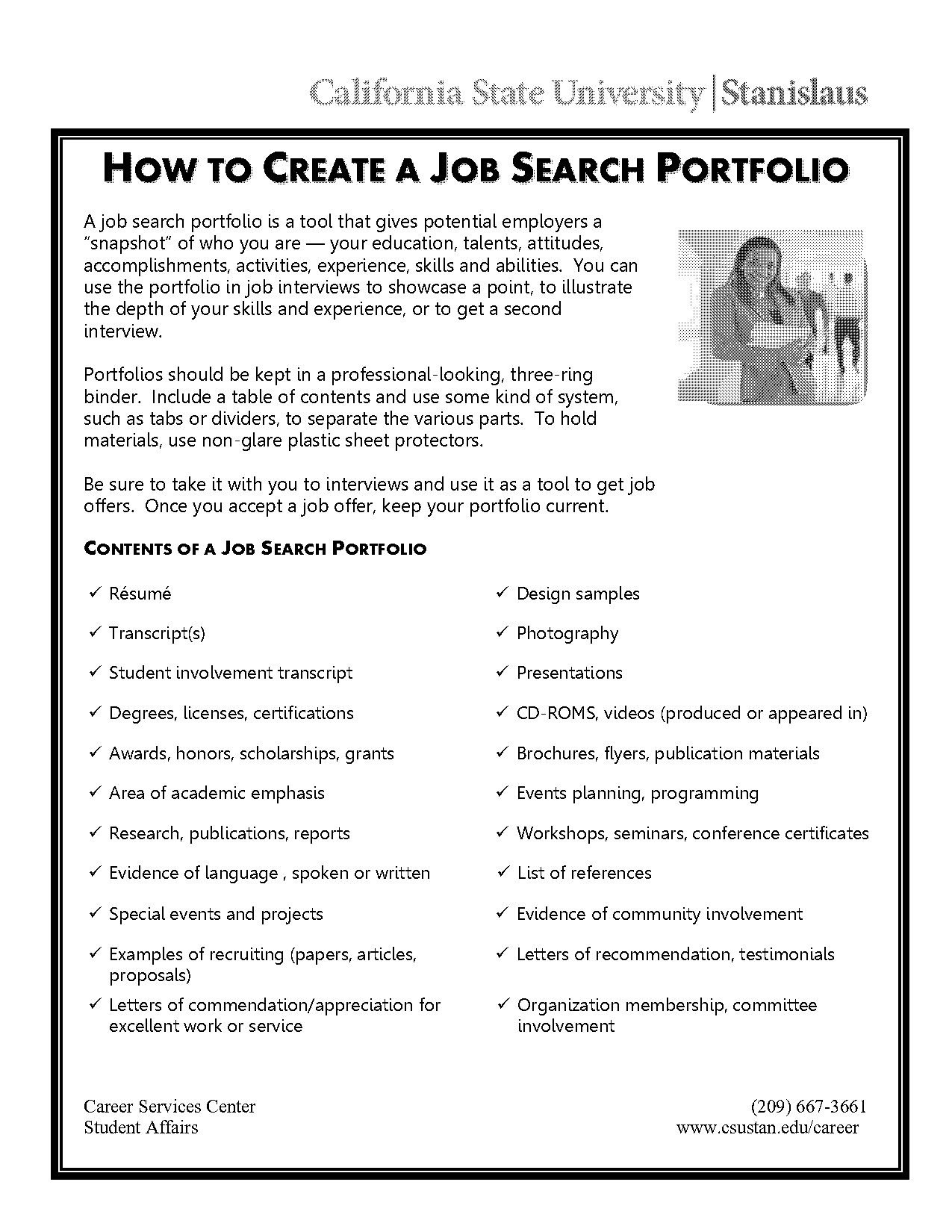 how to write a job portfolio