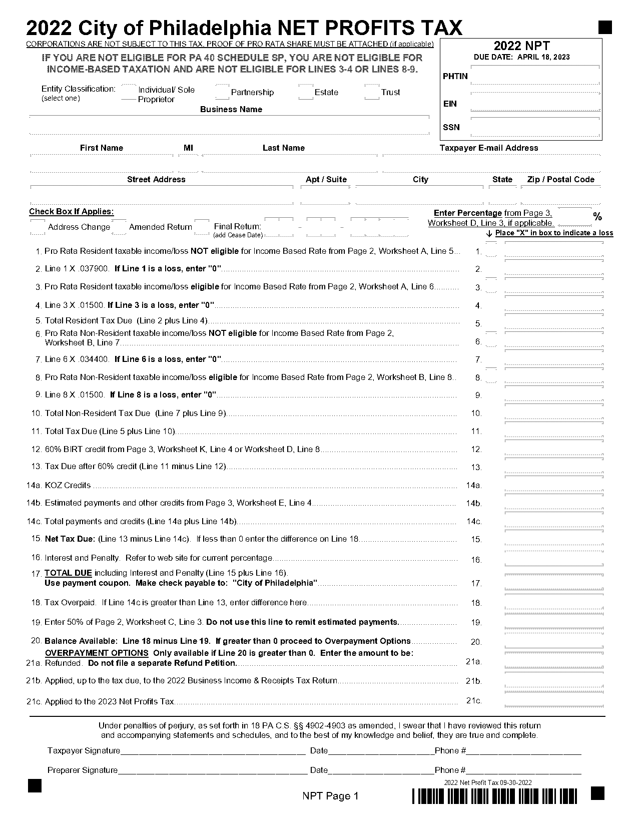 gross receipts net income