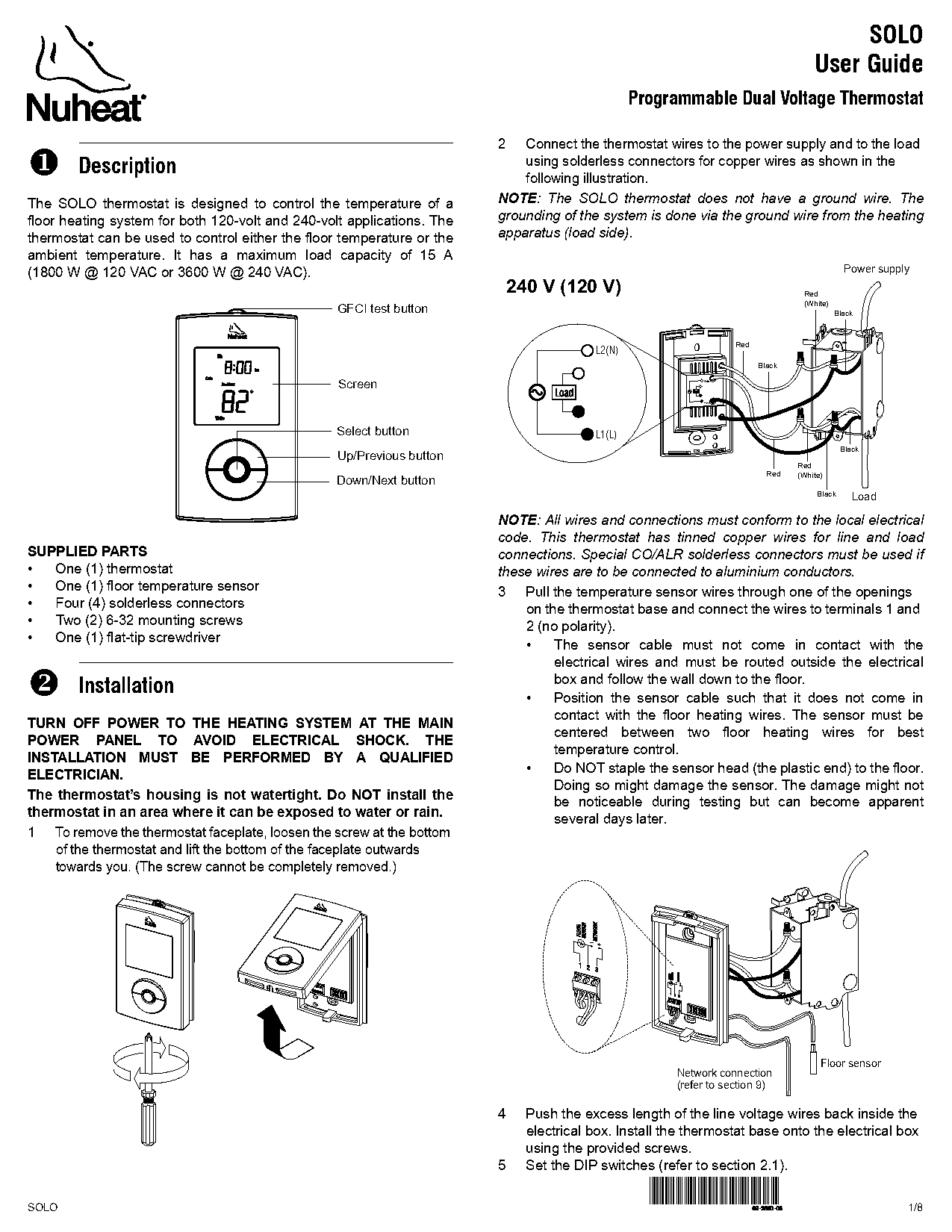 nu heat thermostat instructions