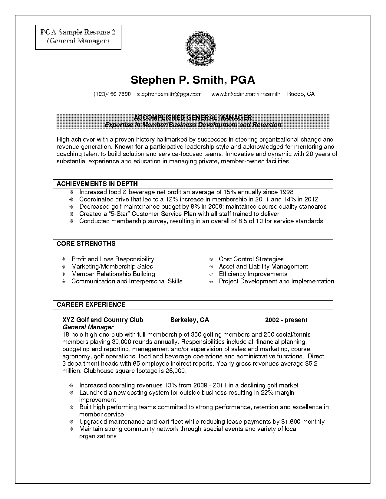 food industry manager resume sample