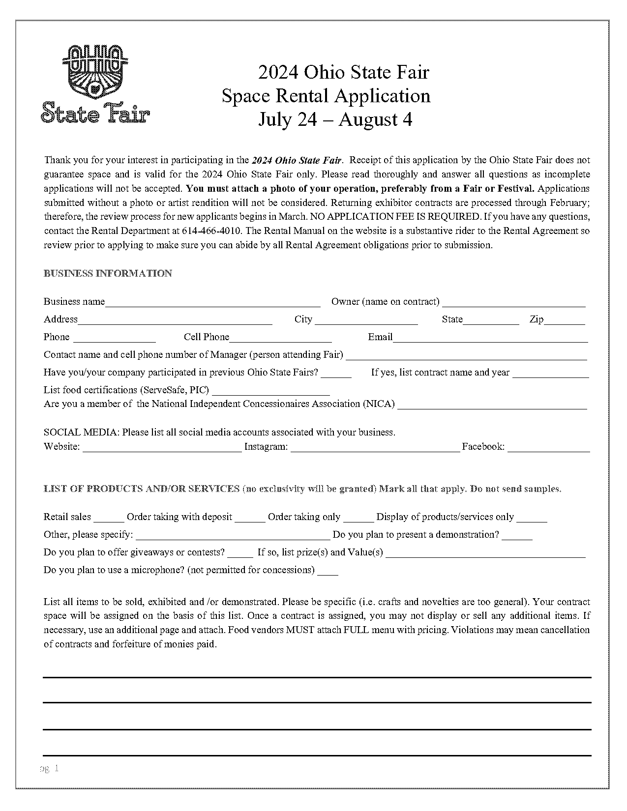 rental application form ohio