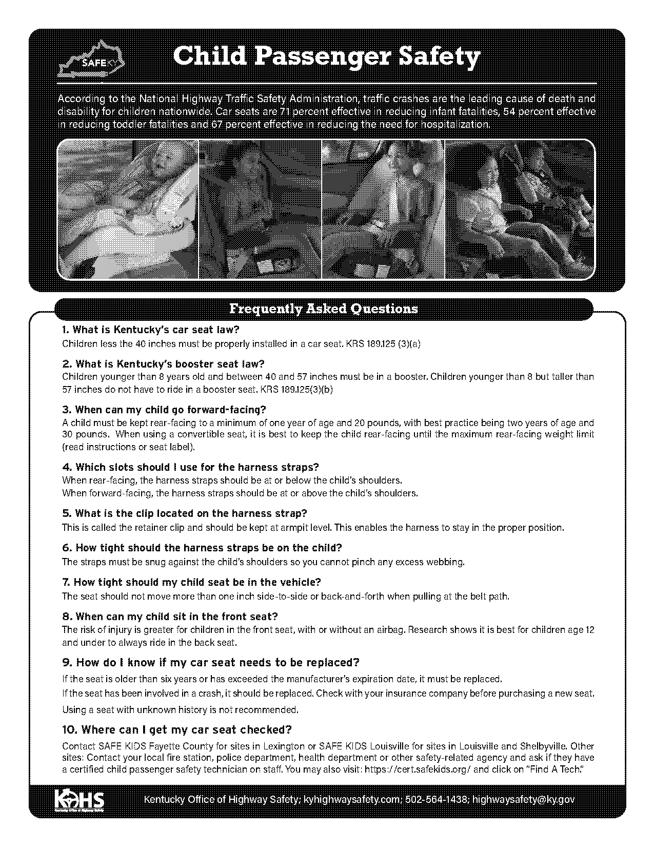 recommended age for child to sit in front seat