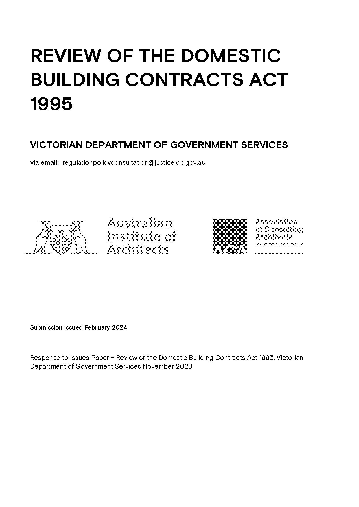 domestic building contract template victoria